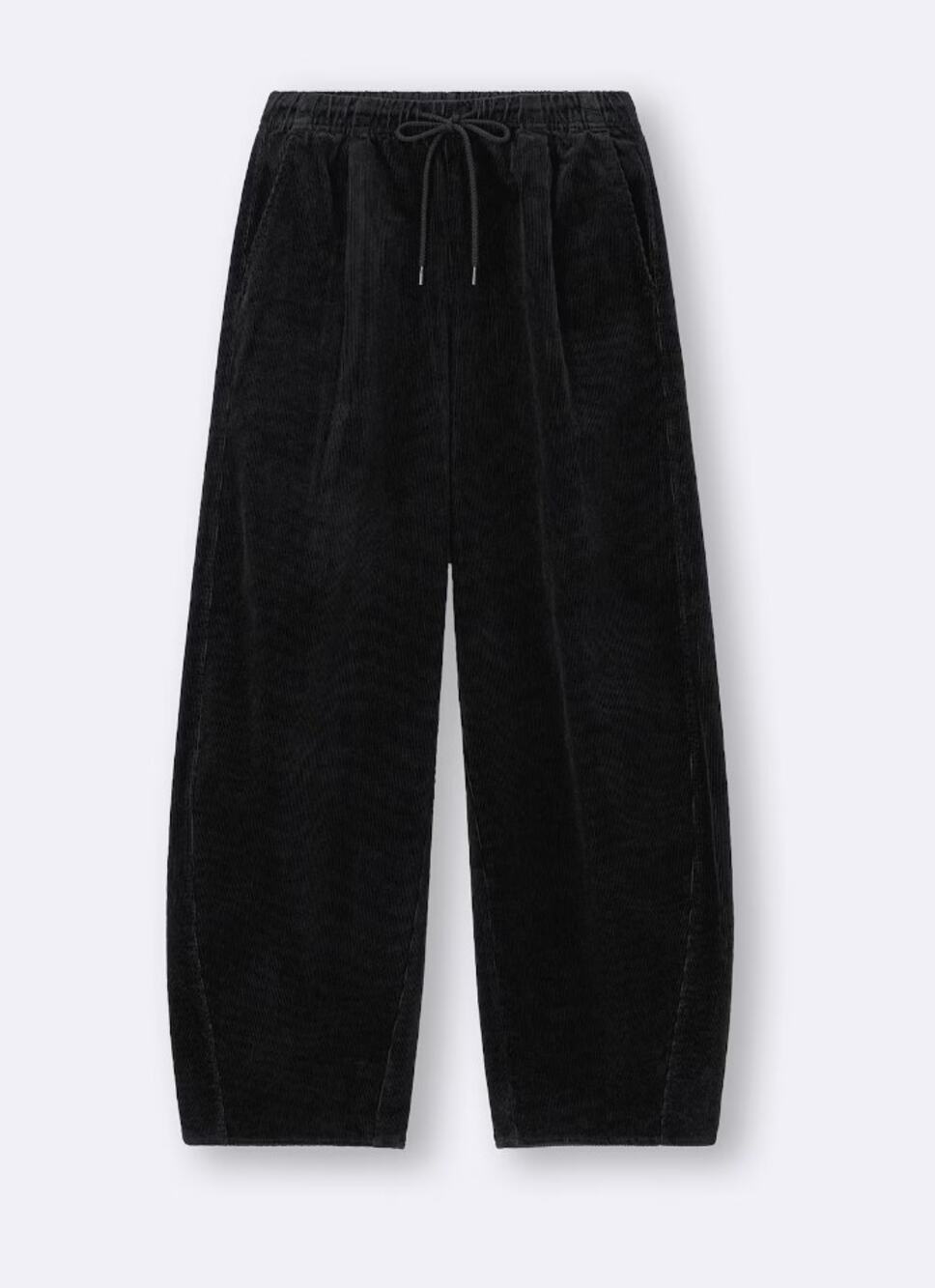 GU Women's Corduroy Barrel Leg Relaxed Pants in Black